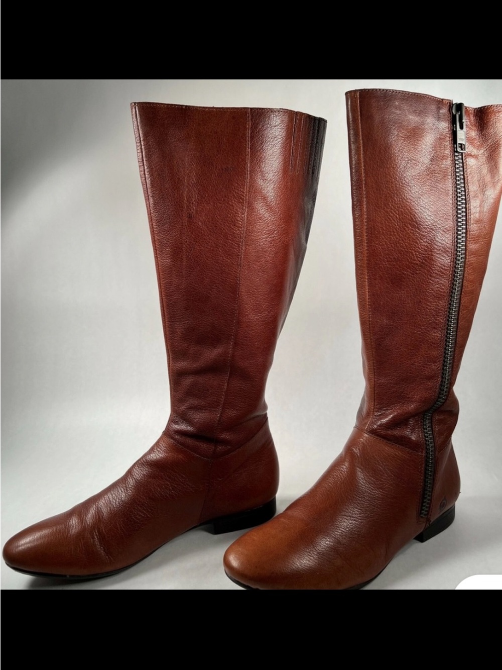 Born Classic Brown Leather Knee Boots Size 9